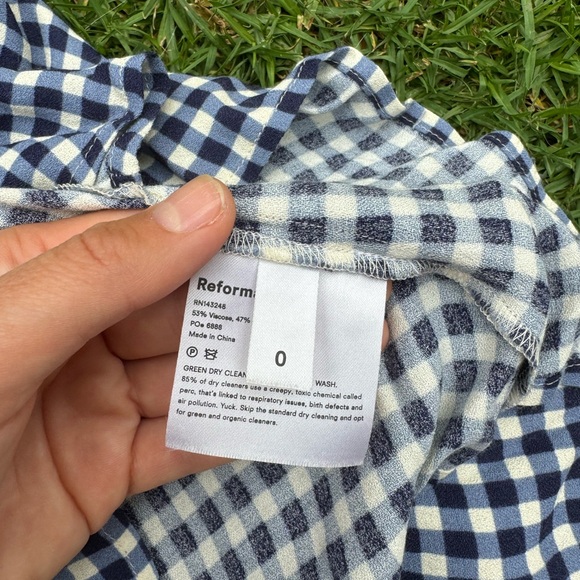 Reformation Checkered Blue Skirt - Picture 5 of 5